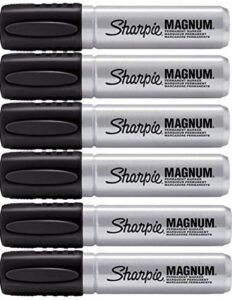 sharpie magnum permanent marker, black, 6 pack