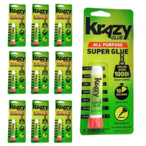 krazy glue original crazy super glue all purpose instant repair, 10 count