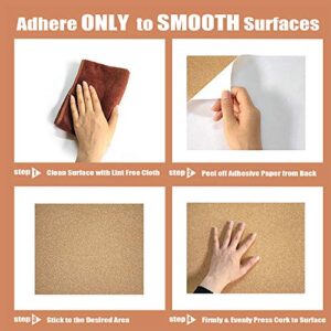 SUNGIFT Cork Board 12"x12" - 1/2" Thick Square Bulletin Boards Cork Tiles with 50 Push Pins Mini Wall, 6 Pack Self-Adhesive Corkboards for Wall