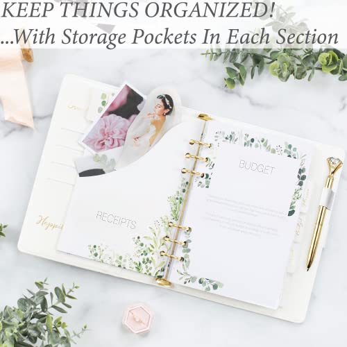 Wedding Planner Book and Organizer for The Bride -Faux Leather, Gold Foil 'Future Mrs' Wedding Binder I Includes Pen, Bookmark & Stickers I Engagement Gifts for Women I Wedding Planning Book Checklist