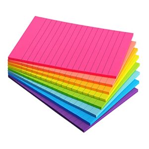 sticky notes with lines 4×6 lined sticky notes 8 bright multi colors 8 pads 35 sheet/pad