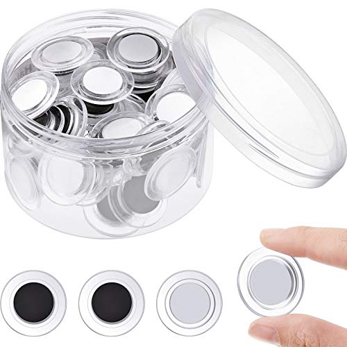 45 Pieces Round Whiteboard Magnets Dry Board Refrigerator Magnets Mini Fridge Magnet Teacher Supplies for Home Schools Offices (5 Colors,3 cm) (Clear,3 cm)