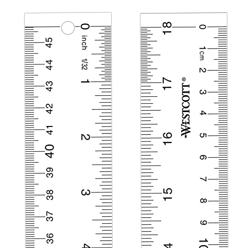 Westcott See Through Acrylic Ruler, 18", Clear