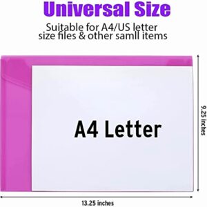 Sooez 32 Pack Plastic Envelopes Poly Envelopes, Clear Document Folders Plastic File Folders US Letter A4 Size File Envelopes, Waterproof Envelope Folders with Closure, Assorted Color