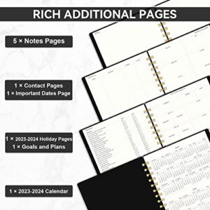 2023 Weekly & Monthly Planner, Jan. 2023 - Dec. 2023, AIMPEAK Planner 2023, Monthly Tabs, Inner Pocket, Pen Loop, PVC Waterproof Cover, Notes Pages, Spiral Binding, 138Pages, Black(5.5"x8.5")