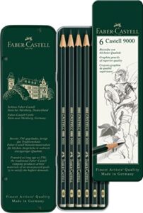 faber-castell – castell 9000 art set pencil (pack of 6), green