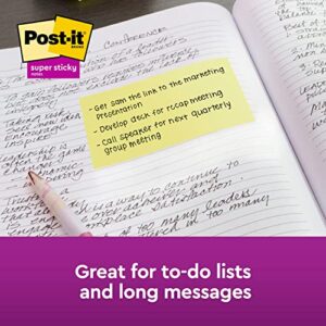 Post-it Super Sticky Notes, 3 in x 5 in, 12 Pads, 2x the Sticking Power, Canary Yellow, Recyclable (655-12SSCY)