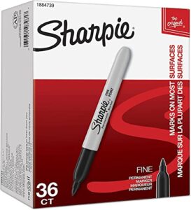 permanent markers, black permanent marker set，office supplies for school, home .fine point, black, 36 count