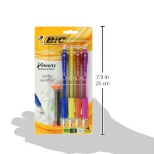 BIC Velocity Original Mechanical Pencils, Medium Point (0.7 mm), Assorted Colored Barrels, 4-Count Pack, Pencils for Office and School Supplies (MV7P41-BLK)