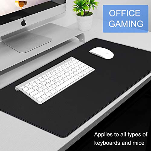 Large Gaming Mouse Pad, 31.5x15.7x0.12 inch Large Extended Computer Keyboard Mouse Mat, Water Resist Non-Slip Mousepad Rubber Base Long XXL Desk Mouse Pad for Work & Gaming, Office & Home, Black