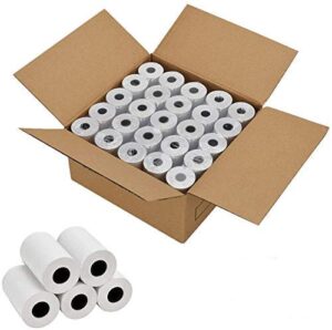 thermal paper 2 1/4 inch x 50 feet, cash register pos receipt paper for credit card machine (50 rolls)