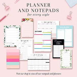 Bliss Collections Daily Planner, Metallic Gold Calendar, Scheduler, Productivity Tracker for Organizing Appointments, Priorities, Tasks, Water Intake, Notes, 6"x9" Undated Tear-Off Sheets (50 Sheets)