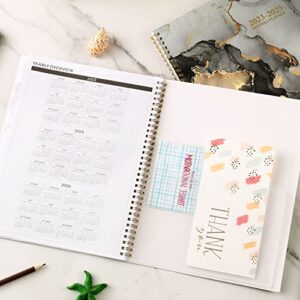 Monthly Planner 2023-2025 - 2023-2025 Monthly Planner With Tabs, Jul. 2023- Jun. 2025, 9” x 11”, 24 Monthly Planner with Flexible Cover, Back Pocket, Twin-Wire Binding - Black Waterink