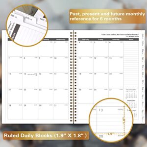 Monthly Planner 2023-2025 - 2023-2025 Monthly Planner With Tabs, Jul. 2023- Jun. 2025, 9” x 11”, 24 Monthly Planner with Flexible Cover, Back Pocket, Twin-Wire Binding - Black Waterink