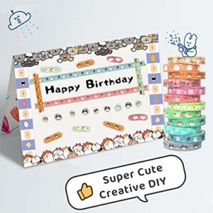 WAPETASHI Cute Washi Tape Set - 24 Rolls Kawaii Animals Gold Foil Decorative Masking Tape for Journaling, Scrapbooking, Kids DIY Crafts, Gift Wrapping, Aesthetic Supplies, Planners, Bullet Journal