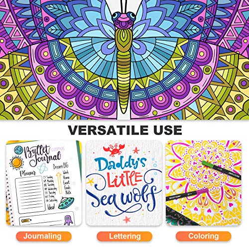 Markers for Adult Coloring - Mogyann 72 Coloring Pens Dual Tip Brush Markers for Coloring Books