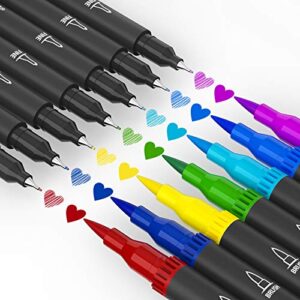 Markers for Adult Coloring - Mogyann 72 Coloring Pens Dual Tip Brush Markers for Coloring Books