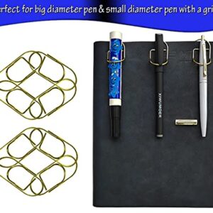 XIWUMOER 10 Pieces Pen Loop Holder,Self Adhesive Pen Holder,Stainless Steel Pen Holder,Pen Clips,Pencil Elastic Loop Designed for Notebooks,Journals,Calendars,Planners,Tablet Case for School, Office