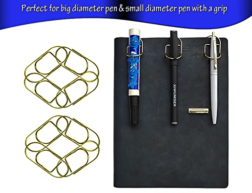 XIWUMOER 10 Pieces Pen Loop Holder,Self Adhesive Pen Holder,Stainless Steel Pen Holder,Pen Clips,Pencil Elastic Loop Designed for Notebooks,Journals,Calendars,Planners,Tablet Case for School, Office