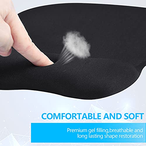 Mouse Pad with Wrist Support Ergonomic Mouse Pad with Wrist Rest Comfortable Mouse Pad for Gaming/Working Memory Foam Gel Computer Mouse Mat with Non-Slip PU Base Small Mouse Pad for Office