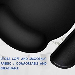 Ergonomic Mouse Pad with Wrist Support, Premium Memory Foam Keyboard Wrist Support Bar and Mouse Wrist Rest Pads Set- for Comfortable Typing &Wrist Pain Relief Mouse Pad with Wrist Support Bar