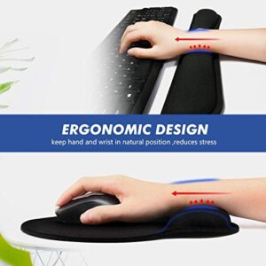 Ergonomic Mouse Pad with Wrist Support, Premium Memory Foam Keyboard Wrist Support Bar and Mouse Wrist Rest Pads Set- for Comfortable Typing &Wrist Pain Relief Mouse Pad with Wrist Support Bar