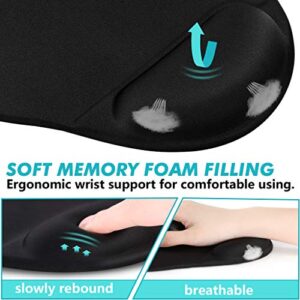 Ergonomic Mouse Pad with Wrist Support, Premium Memory Foam Keyboard Wrist Support Bar and Mouse Wrist Rest Pads Set- for Comfortable Typing &Wrist Pain Relief Mouse Pad with Wrist Support Bar