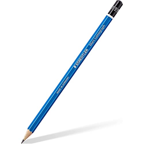STAEDTLER Mars Lumograph Art Drawing Pencils, 12 Pack Graphite Pencils in Metal Case, Break-Resistant Bonded Lead, 100 G12