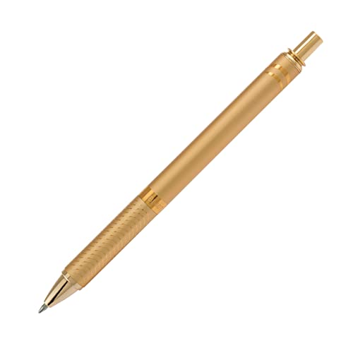 Pentel EnerGel Alloy Retractable Liquid Gel Pen, Gold Barrel, Black Ink, in gift box with info band (BL407XABX)