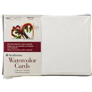 Strathmore 105-210-1 Watercolor Cards, Cold Press, 5" x 6.875", 50 Envelopes, Cards & Envelopes , White