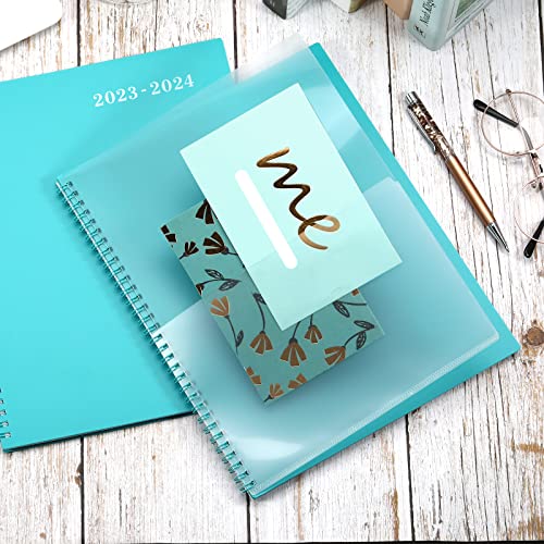 Monthly Planner/Calendar 2023-2024 - 2023-2024 Monthly Planner, Jul. 2023 - Dec. 2024, 8.5" x 11", 18-Month Planner 2023-2024 with Tabs, Pocket, Label, Contacts and Passwords, Twin-Wire Binding - Teal by Artfan