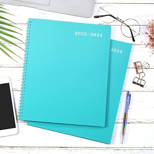 Monthly Planner/Calendar 2023-2024 - 2023-2024 Monthly Planner, Jul. 2023 - Dec. 2024, 8.5" x 11", 18-Month Planner 2023-2024 with Tabs, Pocket, Label, Contacts and Passwords, Twin-Wire Binding - Teal by Artfan