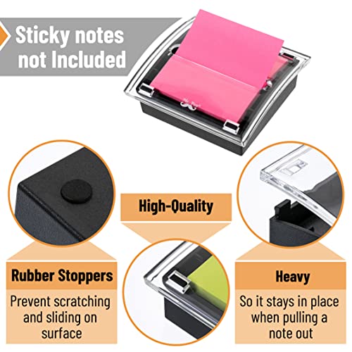 Mr. Pen- Pop Up Note Dispenser, 3"x 3", Black, Sticky Note Dispenser, Sticky Note Holder for Desk, Self-Stick Note Pad Holders, Sticky Note Pad Holder, Sticky Notes Holder for Desk