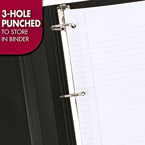 Mead Loose Leaf Paper, 3 Hole Punch Reinforced Filler Paper, Wide Ruled Paper, 10-1/2" x 8", 100 Sheets (15006)