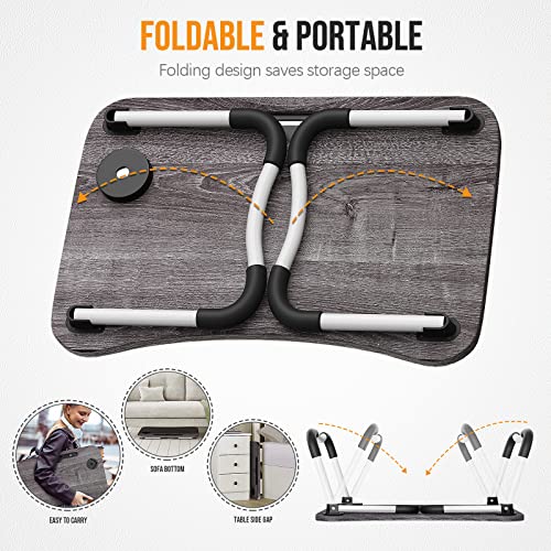 Laptop Bed Desk Lap Tray: Large Portable Foldable laptray Computer bedtray Table for Writing Reading Eating Breakfast XXL lapdesk on Low Sitting Floor or Adult Laying Couch