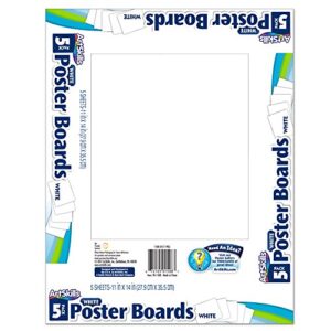 artskills 11″ x 14″ poster board school and craft supplies, 5-pack, white