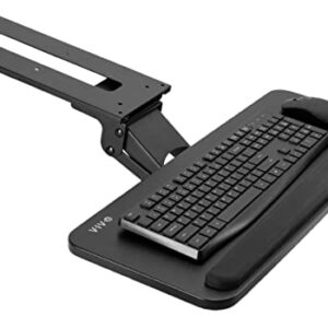 VIVO Adjustable Computer Keyboard & Mouse Platform Tray Ergonomic Under Table Desk Mount Drawer Underdesk Shelf (MOUNT-KB03B)