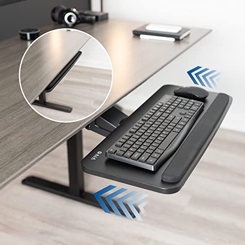 VIVO Adjustable Computer Keyboard & Mouse Platform Tray Ergonomic Under Table Desk Mount Drawer Underdesk Shelf (MOUNT-KB03B)