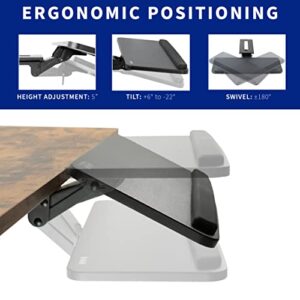 VIVO Adjustable Computer Keyboard & Mouse Platform Tray Ergonomic Under Table Desk Mount Drawer Underdesk Shelf (MOUNT-KB03B)