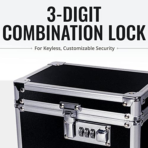 Vaultz Medicine Lock Box w/ Combination Lock - 5 x 7 x 5" Cabinet Safe, Black