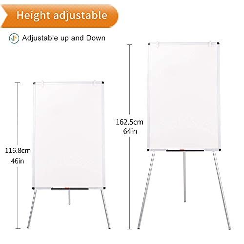 VIZ-PRO Whiteboard Easel, 36 x 24 Inches, Portable Dry Erase Board Height Adjustable for School Office and Home