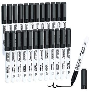shuttle art dry erase markers, 25 pack black magnetic whiteboard markers with erase, fine point dry erase markers perfect for writing on dry-erase whiteboards mirrors glasses for school office home