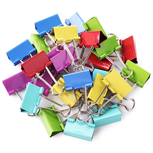 Mr. Pen- Binder Clips, 1.25 inch, 25 Pack, Medium, Colored Binder Clips, Binder Clips Medium Size, Color Binder Clips, Clips, Paper Clips, Binder Clip, Clips for Paperwork, Office Clips