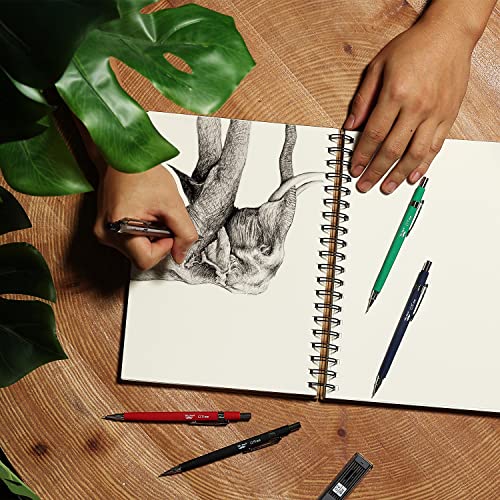 Mr. Pen Mechanical Pencil Set with Lead and Eraser Refills, 5 Sizes - 0.3, 0.5, 0.7, 0.9 and 2 Millimeters, Drafting, Sketching, Illustrations, Architecture, Drawing Mechanical Pencils