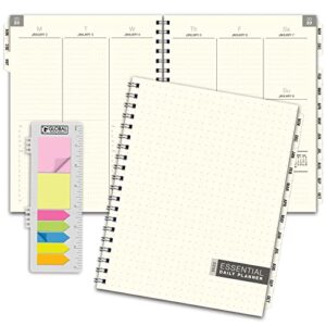 essential 8.5″x11″ monthly & weekly 2023 planner with tabs – 14 months (november 2022 through december 2023) – professional, simple, easy-to-use design. frosted vinyl covers for extra protection