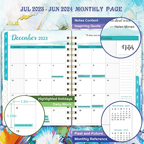2023-2024 Planner - Academic Planner 2023-2024, July 2023 - June 2024, 2023-2024 Planner Weekly and Monthly with Tabs, 6.3’’ × 8.4’’, Inner Pocket, Hardcover, Elastic Closure, Perfect Daily Organizer