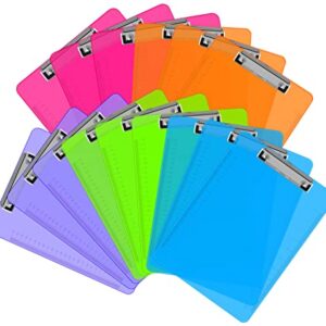 Clipboards, HERKKA 15 Pack Plastic Clipboards Low Profile Clip Standard A4 Letter Size, Office Supplies Classroom Supplies