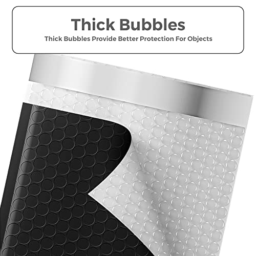 Metronic 40Pcs Bubble Mailers 8.5x12", Black Padded Envelopes, Strong Adhesion #2 Bubble Mailer Medium Shipping Mailing Envelopes for Small Business,Books,Clothes, Makeup Supplies,Water Proof