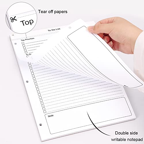 To Do List Notepad, Daily Task Planner with Checklist, 52 Sheets Tear Off Note Pad with 2023 Calendar, Work and Personal Organized, 8.5" X 11", A4 Size, 3 Hole Punched
