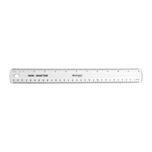 Westcott Non-Shatter Ruler, Clear, 12 Inches,(13862)